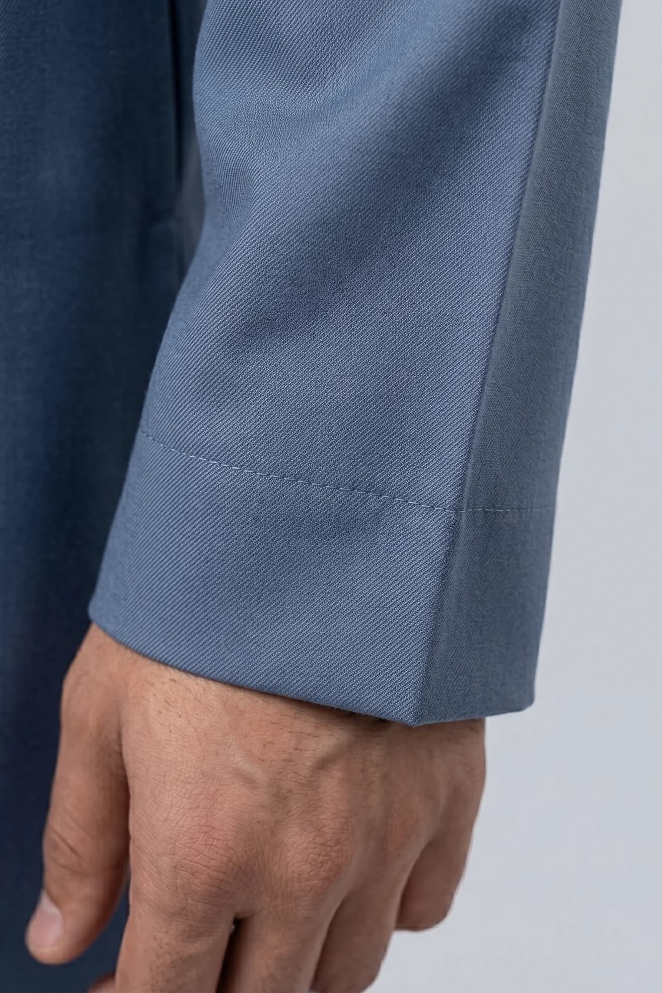 Muted Sky Blue Saudi Thobe - China Wool
