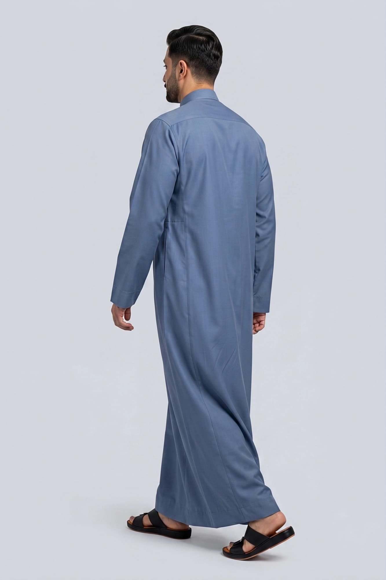 Muted Sky Blue Saudi Thobe - China Wool