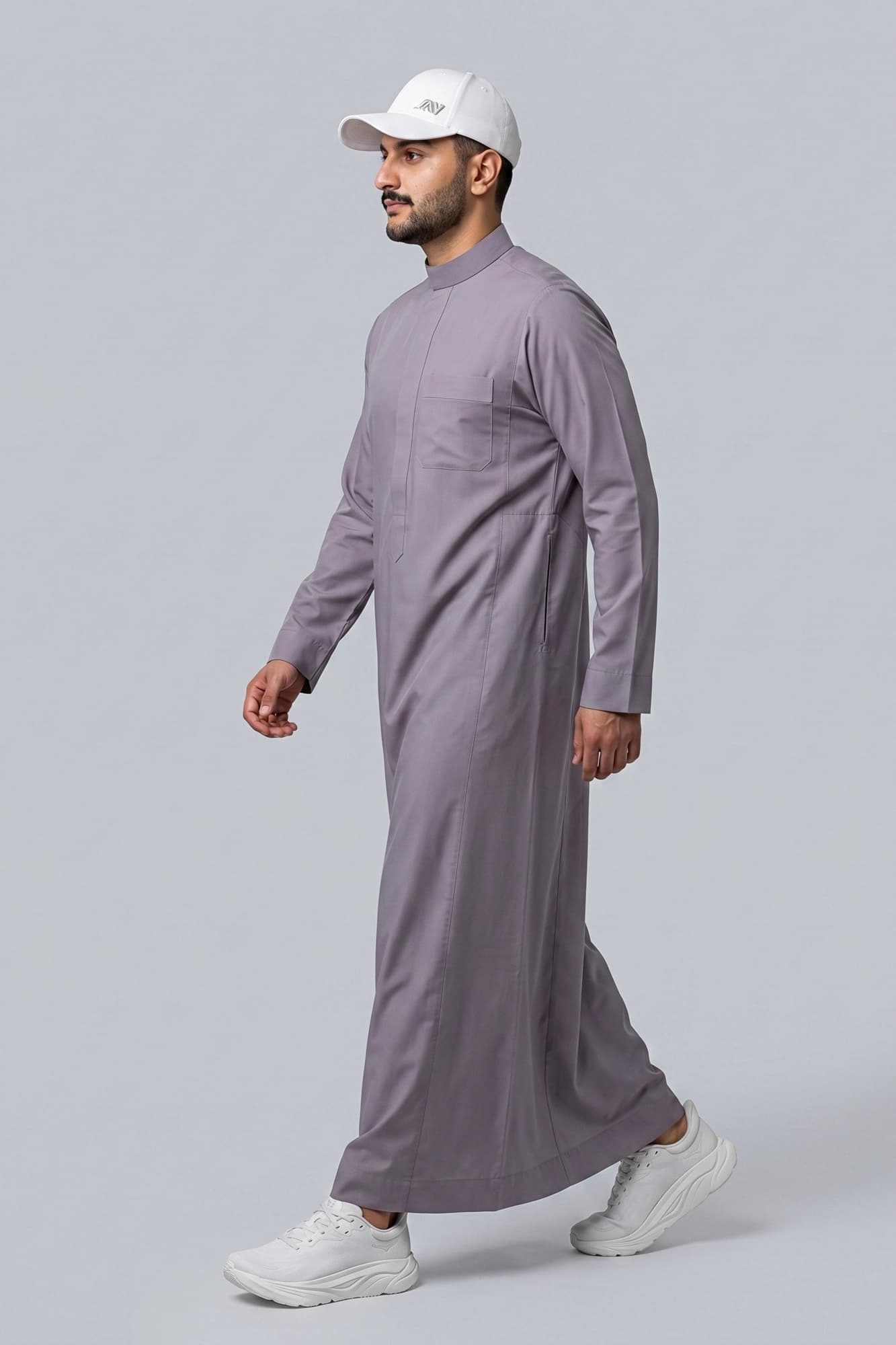 Mystic Grey Saudi Thobe - China Wool