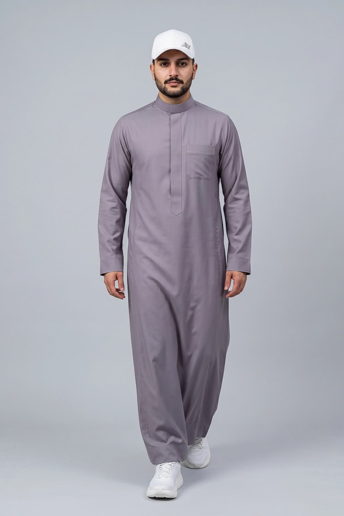 Mystic Grey Saudi Thobe - China Wool