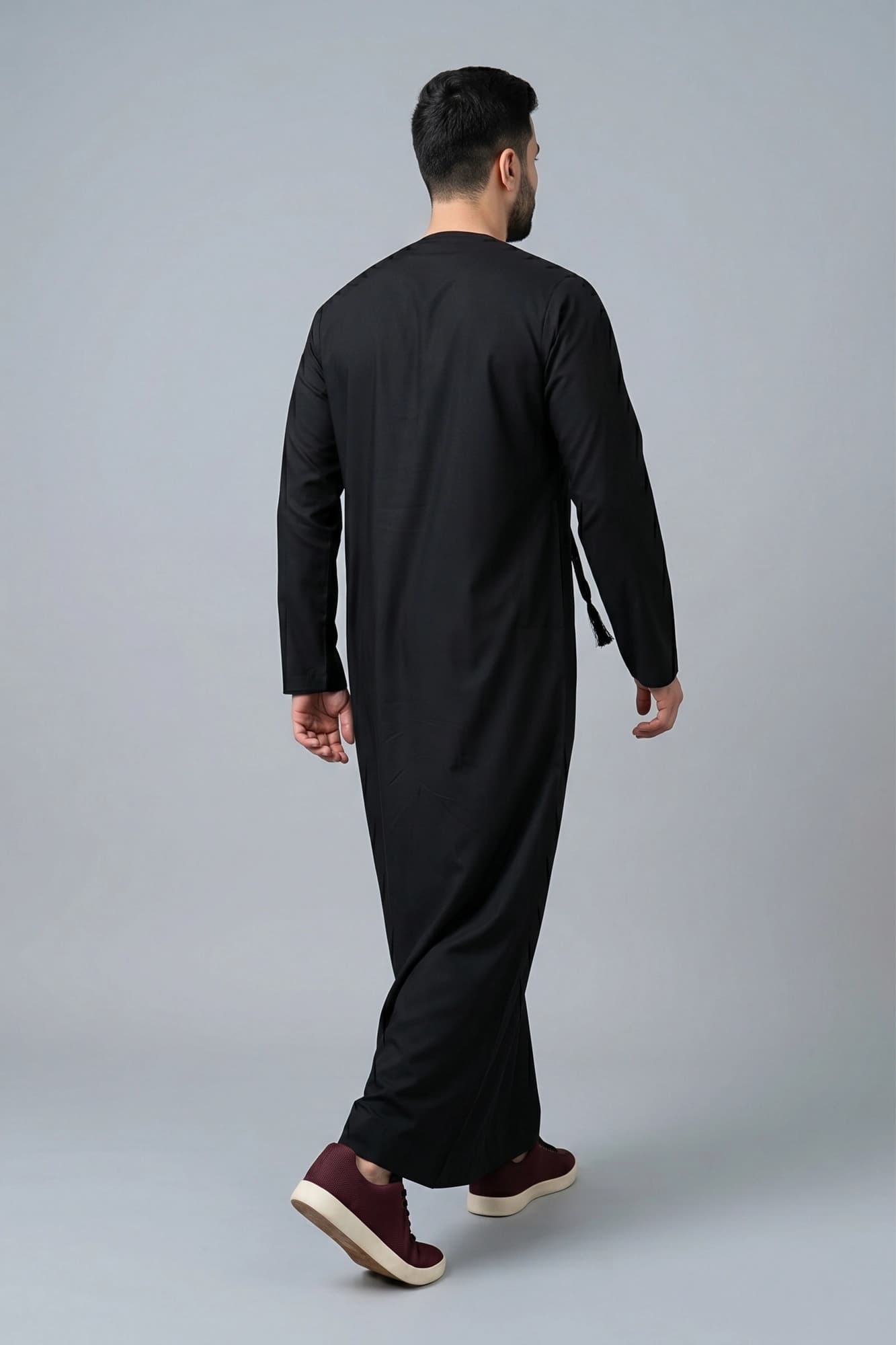 Black Emirati Thobe - China Wool
