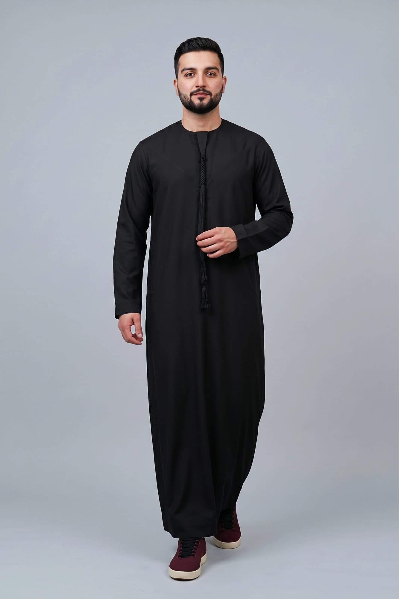 Black Emirati Thobe - China Wool