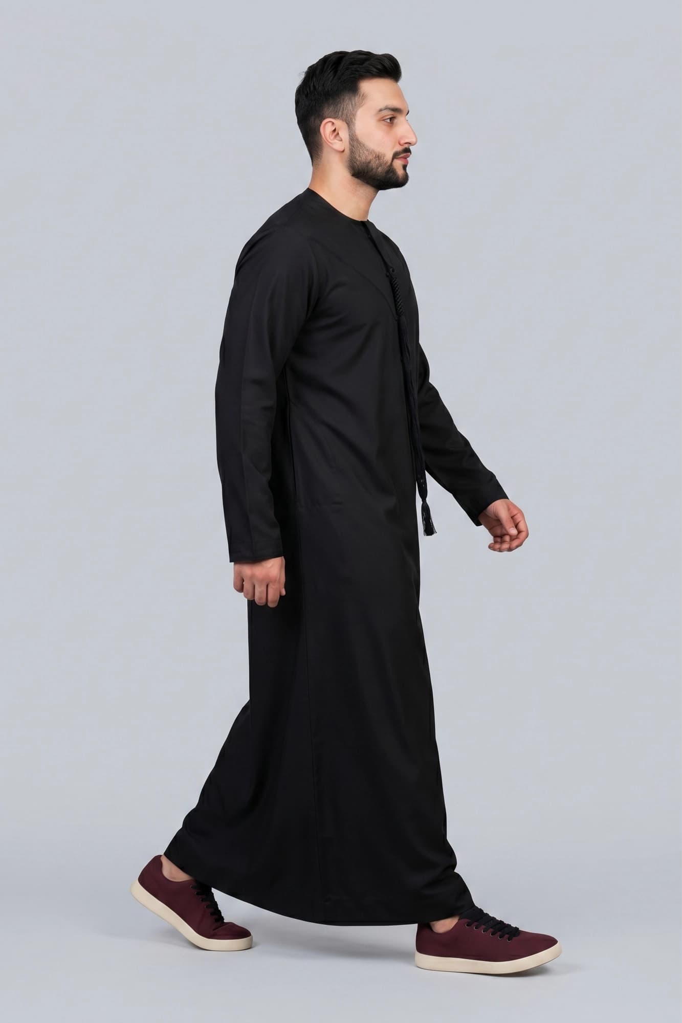 Black Emirati Thobe - China Wool