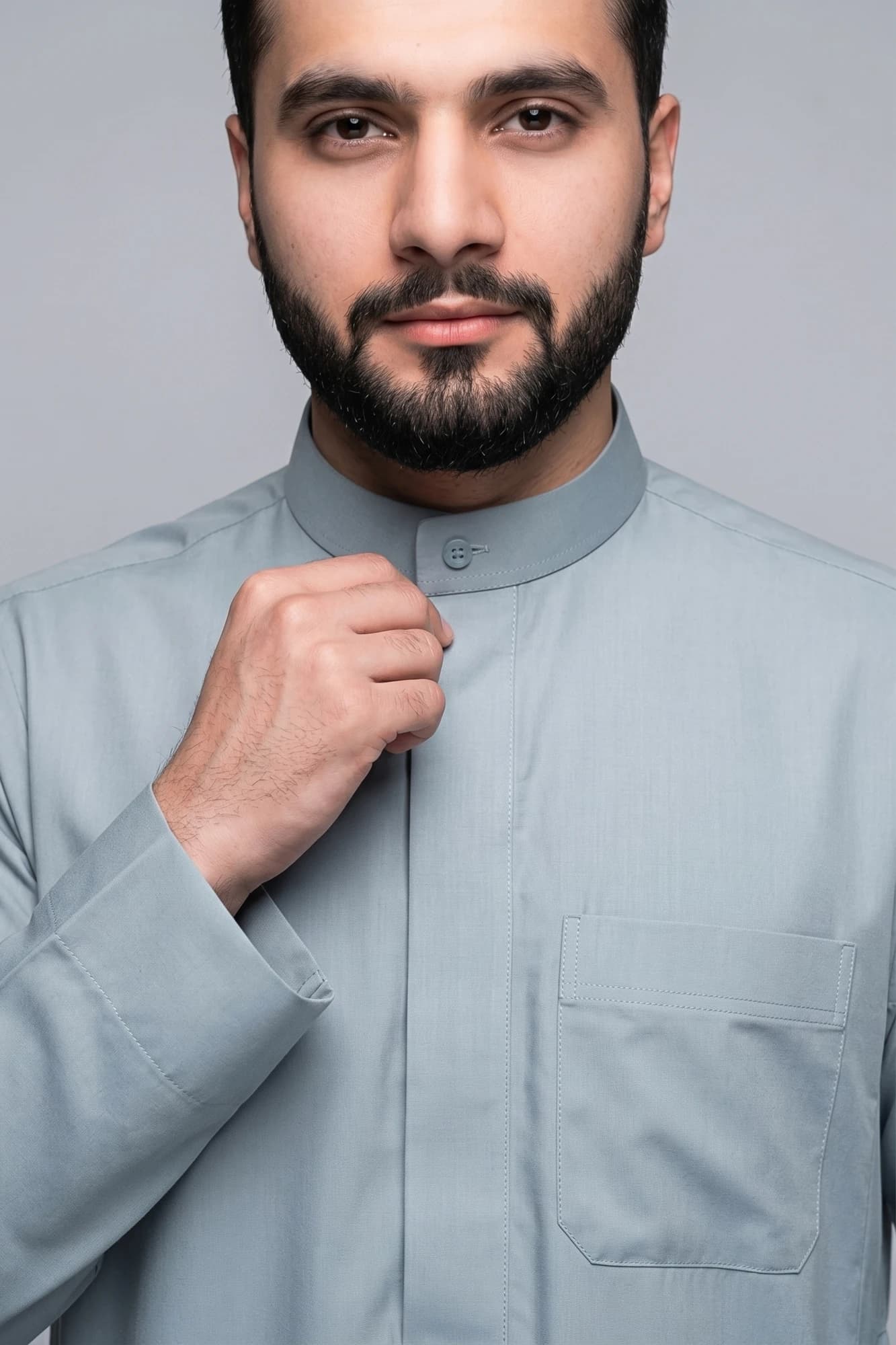Tower Grey Kuwaiti Thobe - Spun Polyester