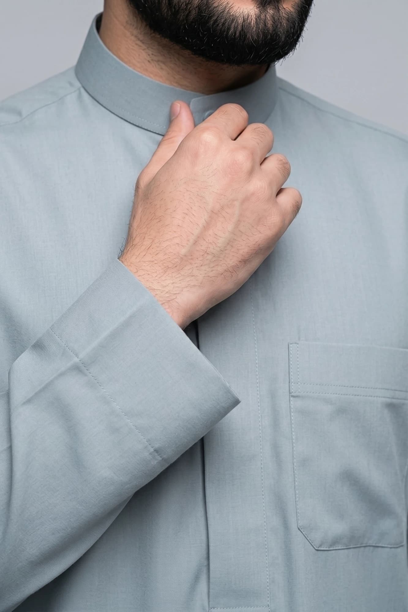 Tower Grey Kuwaiti Thobe - Spun Polyester